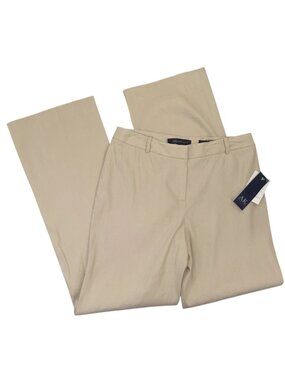 AK Anne Klein Women's Trousers Linen Blend Dress Pants Sand Beige - Size 6
